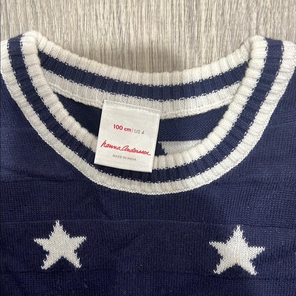 Hanna Andersson Navy and White Star Sweater - Picture 2 of 3